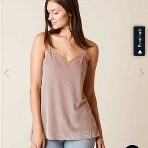 Free People Intimately dusty rose velvet tank